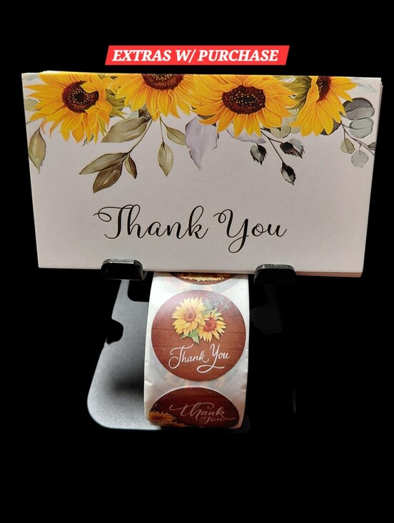 Shipping Supplies Other - 550ct. 50ct. Sunflower 'Thank You' Cards, 500ct. Stickers, 3 Random Polymailers